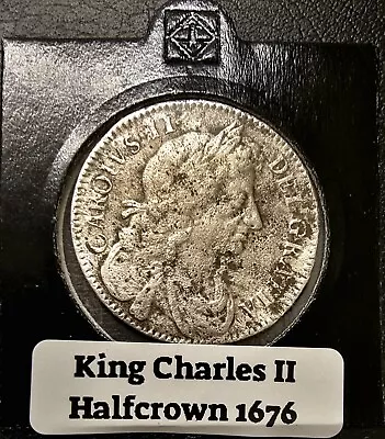1676 Silver HALF CROWN Coin King Charles II (1660-1685) Detecting Find British • £139