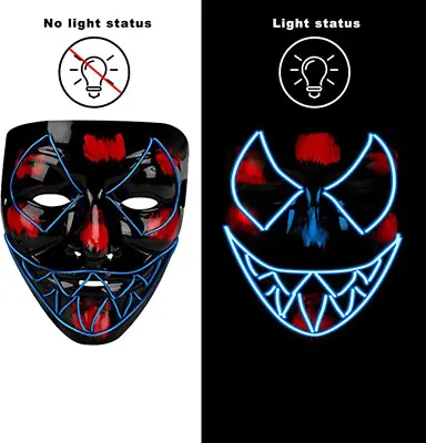 Halloween Clubbing Light Up LED Evil Venom Mask Club Night Rave Cosplay Party • $11.59