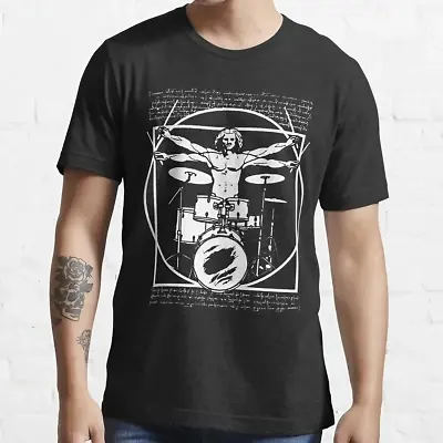 NWT Da Vinci Drummer Vitruvian Man Cool Unisex T-Shirt • $19.77