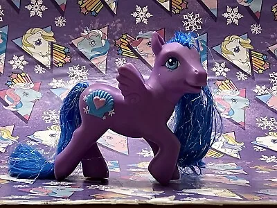 My Little Pony G3 MLP Island Delight Pegasus Purple Blue Hair Sea Shell Hasbro • $8.99