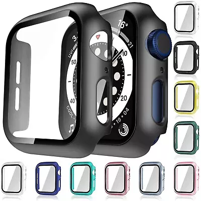 $11.95 • Buy Apple Watch Series Ultra/9th/8th/7th/6/SE/5/4/360*Full Tempered Glass Case Cover