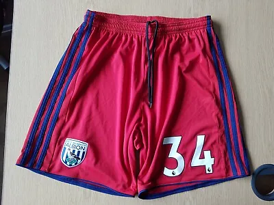 West Brom Away Shorts 2017. Medium Adults. Official Adidas. Red WBA Bromwich M. • £7.99