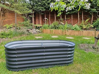 £35 • Buy New Garden Raised Bed Planter Powder-coated Steel 114x40x36 Cm Anthracite