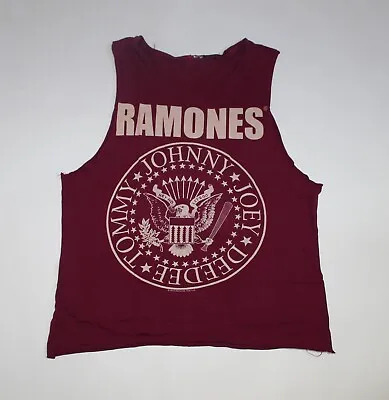 Y2K 2013 Ramones Shirt Punk Rock Band Shirt Red Tank Top Tee Large • £28.03