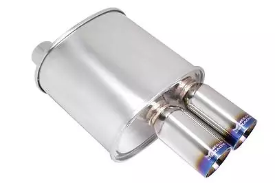 Megan Racing 3  F-rt Dual Burnt Ss Roll Tips Universal Turbo Muffler 3  Inlet • $168.90