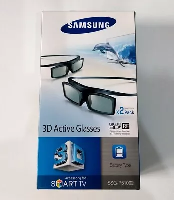 3D Active Glasses Samsung Boxed For 3D TVs 2 Pack SSG-P51002 Opened Never Used • £7.99