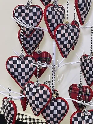 Mackenzie Childs Tartan Heart Ornaments- Price For 1 • $14