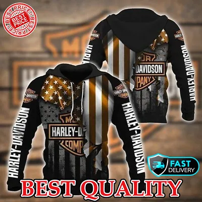 SALE!_ Hoodie Harley-Davidson US Flag Limited Edition Best Gift Lovers Car S-5XL • $42.90