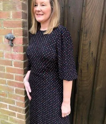 £22.99 • Buy NEW M&S Womens Black Polka Dot Spot Puff Sleeve Midaxi Midi Tea Dress 8 24