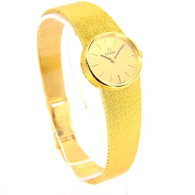 Vintage 18ct Gold Omega Ladies Wristwatch Manual Wind Yellow Gold Boxed Serviced • £3500