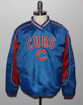 Men's MLB Embroidered V-Neck Chicago Cubs Jacket M Lined G-111 Carl Banks Blue • $16.52