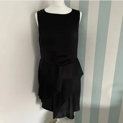 Women’s Mint Velvet Evening Dress Satin Sleeveless Layered Midi UK Size 12 • $28.35