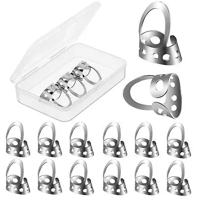 Shappy 12 Pieces Stainless Steel Guitar Finger Picks Adjustable Metal Finger... • $14.65