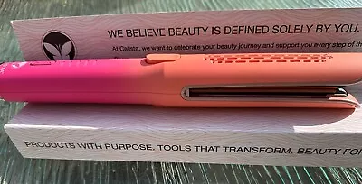 Calista AirGlide Cool Breeze Styler Flat Iron Curl Straighten Peach Mai Tai Pink • $22.77