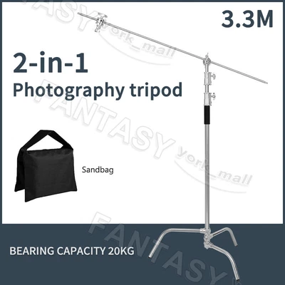 Stainless Steel C-Stand Heavy-Duty Hold Adjustable Support Arm Grip Head Sandbag • $139.99