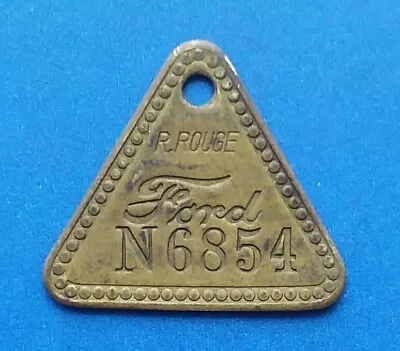 Vintage Ford Motor Company R. Rouge Plant Brass Tool Check Tag # N6854 • $7.95