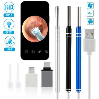 Ear Wax Remover Camera LED Endoscope Spoon Pick Cleaning Kit Otoscope Android • £6.82