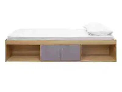 Dakota 2 Door Storage Bed 3ft Single Boys Girls High Gloss Cabin Bed Oak & Grey • £59.99