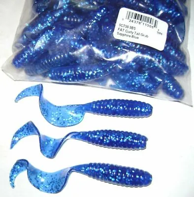 Mister Twister 50 Pack Fat Curly Tail Grub Lures Sapphire Blue • $14.99