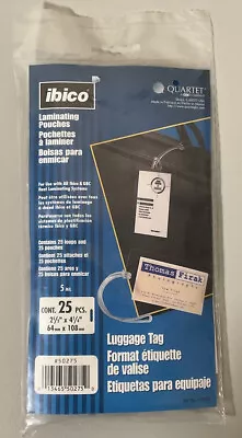 Ibico Laminating Pouches Luggage Tags 25 Pieces 2 1/2” X 4 1/4  • $13.50