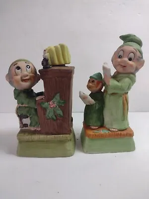 Two Mini Hoffman Decanters  1978 To 5.5  Tall Monk@Piano & Caroling Monks Xmas • $40