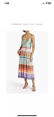 Zimmermann Pleated Rainbow Skirt Sz 3 • $150