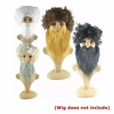 Women Men Kids Long False Beard Mustaches Facial Hair Costume Party Supplies • £5.39