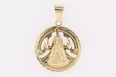 36.5mm Diamond Cut Religious Mary Pendant W/o Chain 14k Yellow Gold 3.11 Grams • $188.99