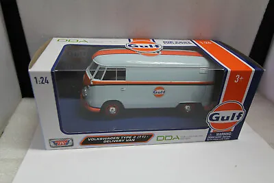  1/24 Dda Motor Max Vw Volkswagen Kombi Type 2 Delivery Van  Gulf Oil #79649 • $49.99