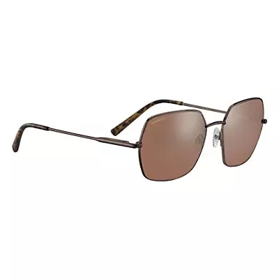 Serengeti Women's LOY Polarized Square Sunglasses Shiny Chocolate Brown Large • $114