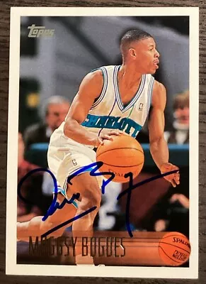 1996-97 Topps Muggsy Bogues #98 IP Auto! Charlotte Hornets! #7071 • $4.99