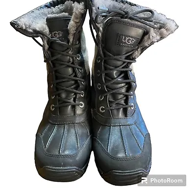 UGG Australia Adirondack II Waterproof Boots Black Gray 1906 Womens Size 9 • $41.97