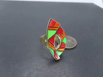 Jay King Sterling Silver & Multistone Inlay Ring DTR Size 10.25 8.3g • $1.25