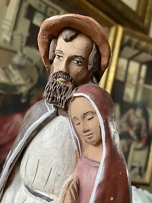 Church Terra-Cotta Statue Jesus Mary & Joseph VTG Religious Symbolism Catholic • $85