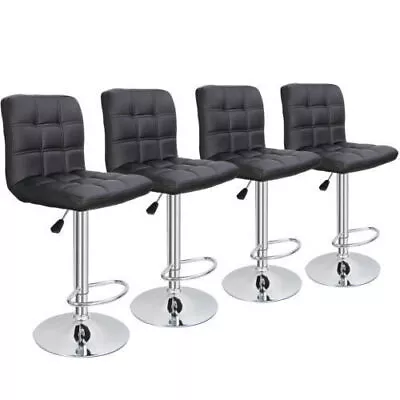 4PCS Adjustable Swivel Bar Stools Counter Height Dinning Chair With Back • $141.09