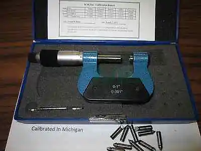 0-1  SCREW THREAD MICROMETER SET W. 5 Pair Anvils 400-ST-01 • $85