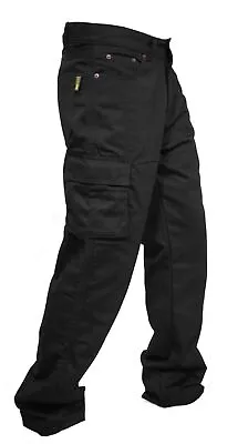 Men's CE Armour Cargo Black Motorcycle Jeans Protective Motorbike Pants Trousers • $56.82