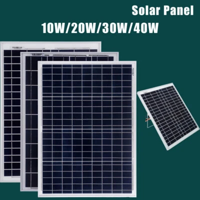 $44.99 • Buy 5W 10W 20W 30W 40W 12V Mono Solar Panel Kit Off Grid Battery Charging Power RV