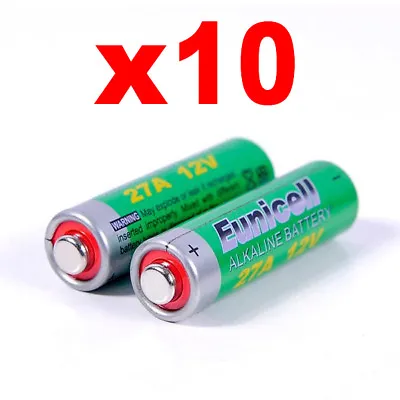 27A Disposable 12V Pieces 10 Batteries Alkaline LR27A MN27 G27A L828 CA22 EL812 • $13.62