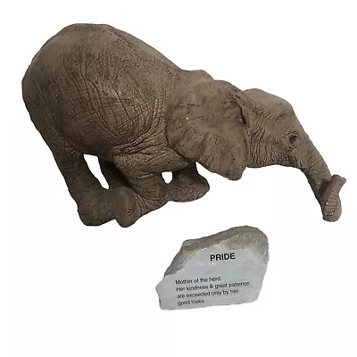 Vtg The Herd Elephant Pride #3104 Signed Figurine Statue By Martha Carey Stone • $69