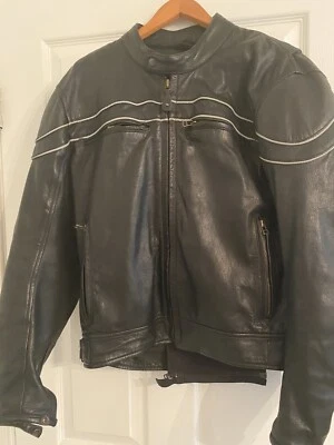 $49.99 • Buy Redline Black Leather Motorcycle Biker Jacket 42 M  Cerprotect EUC