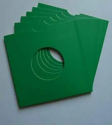 100 X 7  Green  Cardboard Record Sleeves Cover Card 7 Inch Single Sleeve • £36