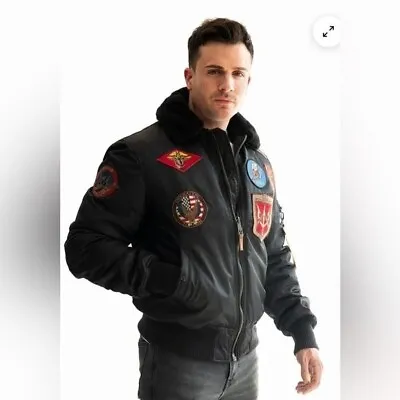 TOP GUN® OFFICIAL B-15 Men’s Flight Bomber Jacket With Patches Size XS • $140