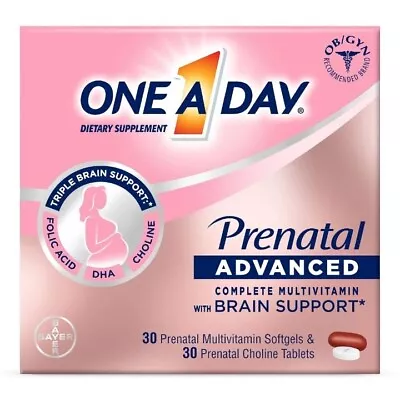 One A Day Women's Prenatal Advanced Brain Support 30+30 Count Exp. 02/2025 • $9.99