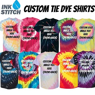 Ink Stitch Design Your Own Custom Printed Uniex Tie Dye Shirts • $24.99