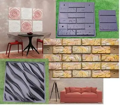 Molds 3D Panels Tile Plaster Concrete Stone Wall Art Decor ABC Plastic Form  • $39.90