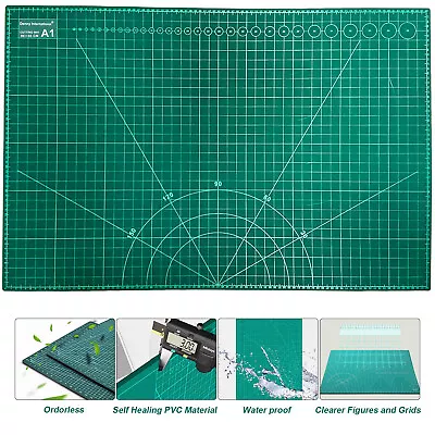 A1 Cutting Mat Self Healing Slip-Resistant Arts & Crafts Grid Design - 900x600mm • £11.55