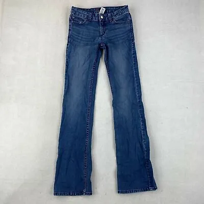 ELLE Paris Bootcut Denim Jeans Women's 2 Blue 5-Pocket Low Rise Cotton Blend • $11.37