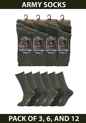 £6.99 • Buy 3 6 12 PAIRS Mens Army Military Combat Thermal Socks Hiking Boot Warm UK 6-11