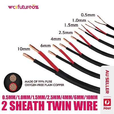 2 Sheath Wire Twin Core Electrical Automotive Cable 10mm 6mm 4mm 2.5mm 1.5-0.5mm • $10.21